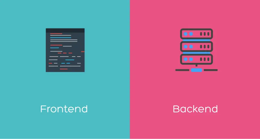 Diagrama comparativo entre Frontend y Backend